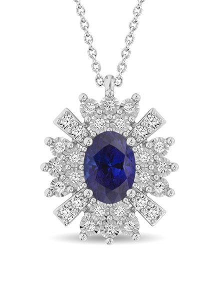 Collana Bliss Donna in Oro bianco Zaffiro blu 0.95 Ct 20114701 - 20114701